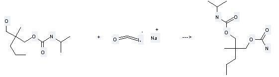 Carisoprodol can be prepared by 2-(hydroxymethyl)-2-methylpentyl isopropyl-carbamate and cyanic acid ; sodium cyanate at the temperature of -2 - 2 °C